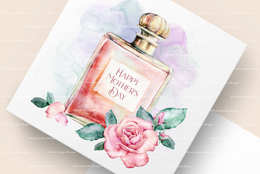 Perfume Bottle with Foil Overlay