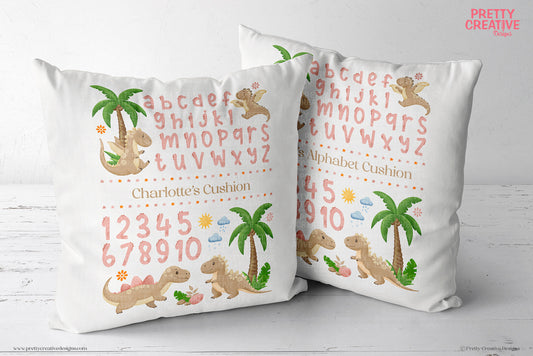 Dizzy Dinos BLUE & PINK Alphabet Cushion Bundle ~ LIMITED EDITION