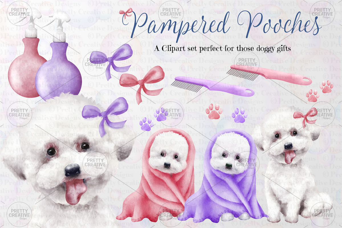 Pampered Pooches Clipart Set