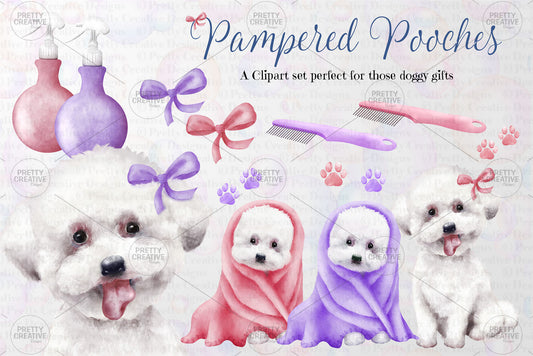 Pampered Pooches Clipart Set