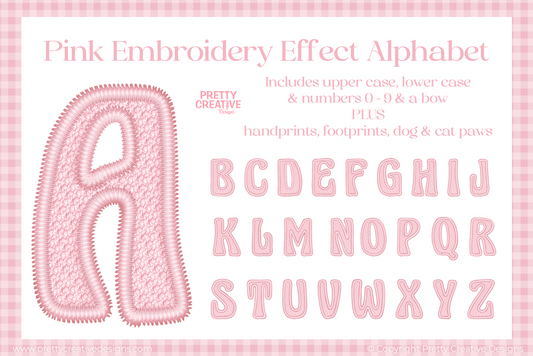 BUNDLE - Embroidery Effect Alphabet, Numbers, Footprints, Handprints and Pawprints