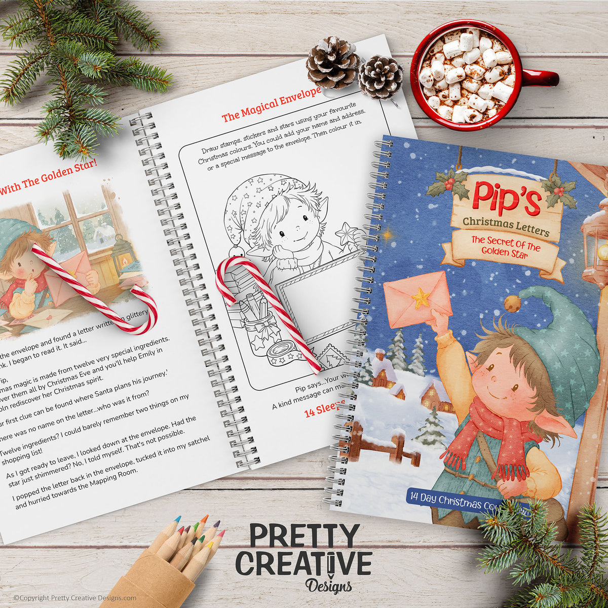 Pip's Christmas Letters ~ Golden Star 14 Day Christmas Countdown Bundle