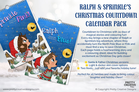 When Ralph/Sprinkle turned the North Pole Blue/Pink Countdown Calendar Bundle