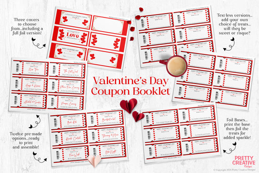 Red Hearts Valentine's Day Coupon book