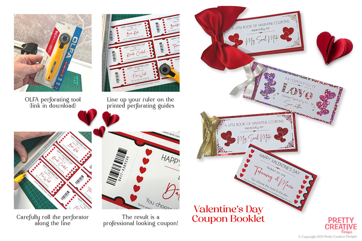 Red Hearts Valentine's Day Coupon book