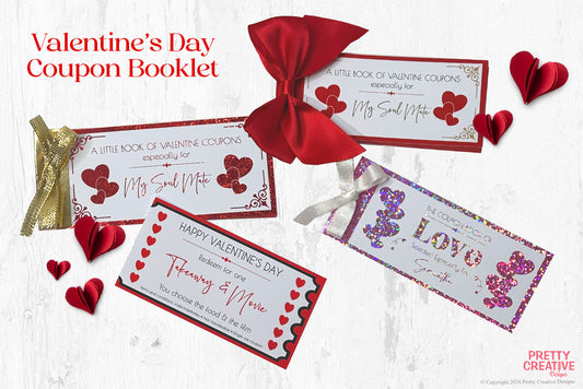 Red Hearts Valentine's Day Coupon book