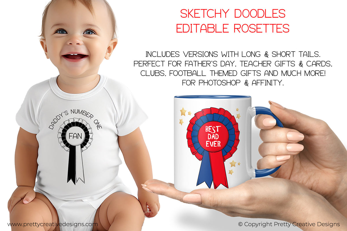 Sketchy Doodles EDITABLE Rosettes