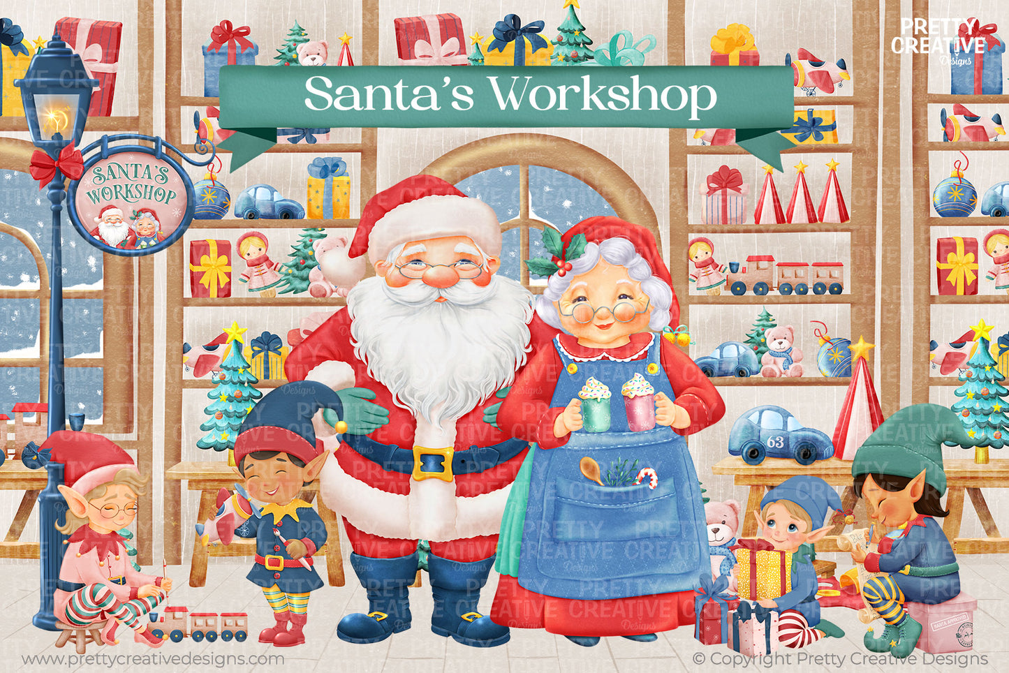 Santa's Workshop Clip Art Set