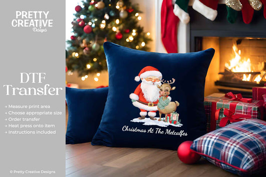 Santa and Lady Reindeer DTF Transfer - Personalise Me!