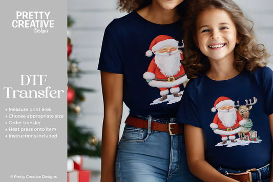 Santa and Reindeer DTF Transfer