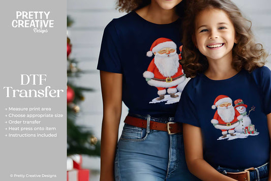 Santa and Snowman DTF Transfer