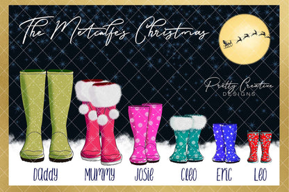 Christmas & Winter Snowboots Clipart Bundle