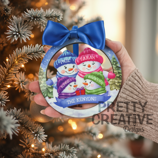 PHOTOSHOP Snowman Family Ornament Set
