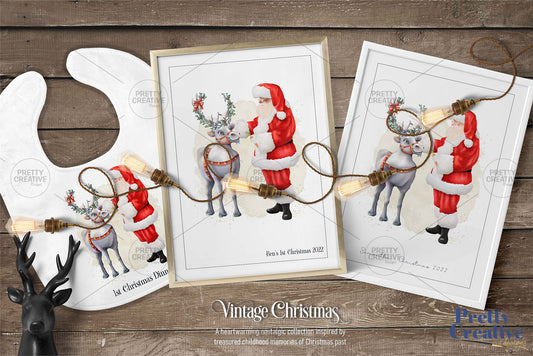 Vintage Christmas Illustration - Dark Skin Version