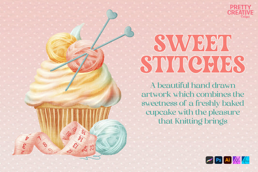 Sweet Stitches Cupcake - Knitting Version