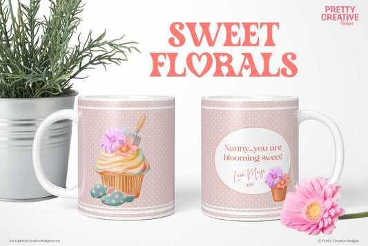 Sweet Florals Cupcake Mug Wraps