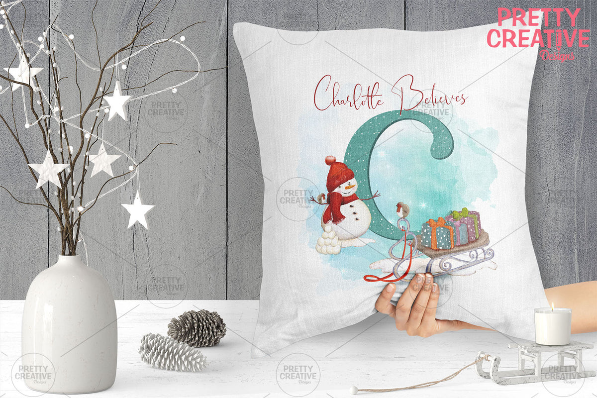 Teal Jolly Snowman Alphabet