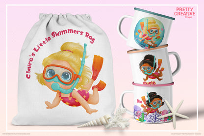 Underwater Explorers Girl Clip Art