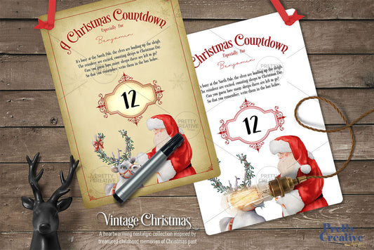Vintage Christmas Countdown Board ~ Bundle
