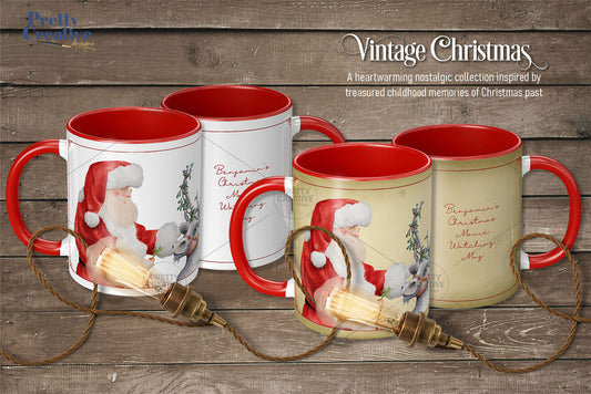 Vintage Christmas Mug Wraps ~ Bundle