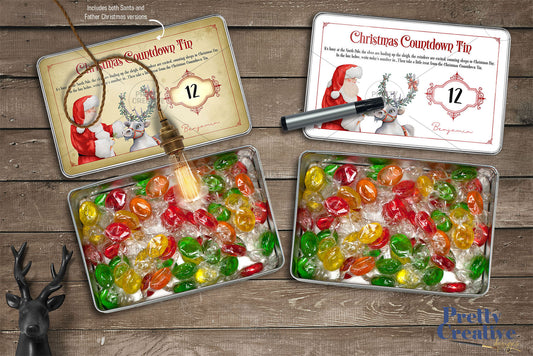Vintage Christmas Countdown Tins ~ Bundle