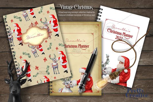 Vintage Christmas Planner & Seamless Paper ~ Dark Skin Version
