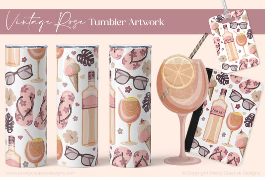 Vintage Rose Tumbler Wrap