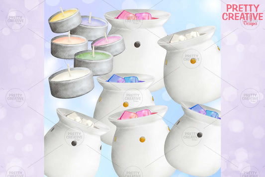 Wax Burner and Melts Clipart