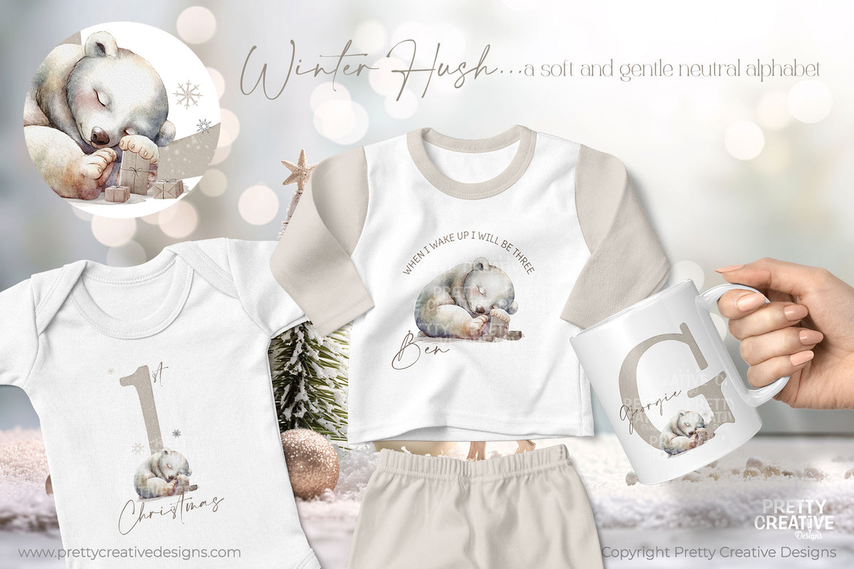 Winter Hush Polar Bear Alphabet - Limited to 30 Sales