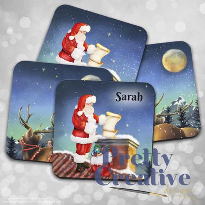 He's Checking it Twice Mug and Coaster