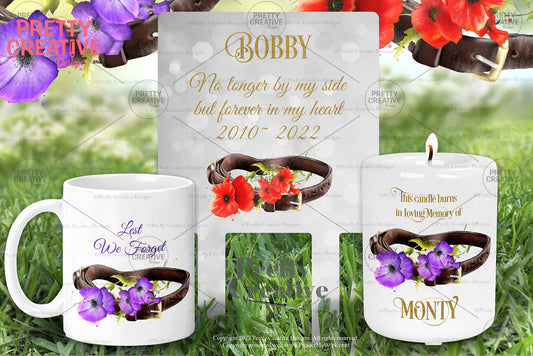 Vintage Dog Collars with Poppies