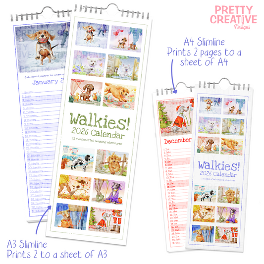 Walkies Calendar Bundle - Now updated to include 2027 and 2028