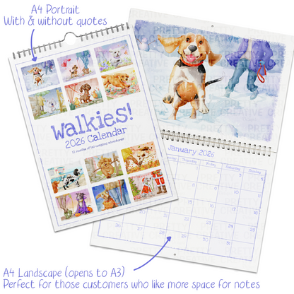 Walkies Calendar Bundle - Now updated to include 2027 and 2028